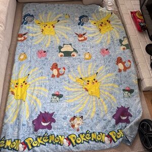 Nintendo 1998 Pokemon Twin Size Bed Comforter Blanket (85x62) Vintage 90's